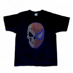 Bedazzled Spider-Man Skull Design T-shirt
